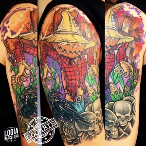 tatuaje_brazo_espantapajaros_logiabarcelona_juanma_zoombie